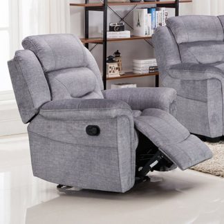 An Image of Dudley Fabric Upholstered Recliner Chair In Nett Grey