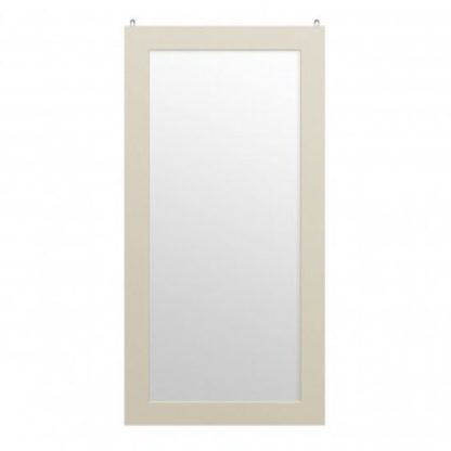 An Image of Serenity Rectangular Wall Bedroom Mirror In Ivory Frame