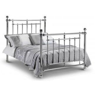 An Image of Express 135cm Metal Bed In Chrome Finish