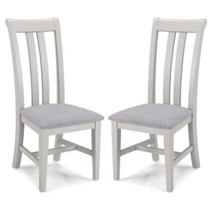 An Image of Sunburst Grey Fabric Dining Chairs In A Pair With Wooden Frame
