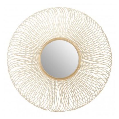 An Image of Templars Twisted Wire Effect Wall Bedroom Mirror In Gold Frame