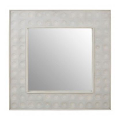 An Image of Santeria Square Wall Bedroom Mirror In Weathered White Frame