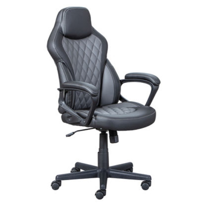 An Image of Ando Faux Leather Home And Office Executive Chair In Black