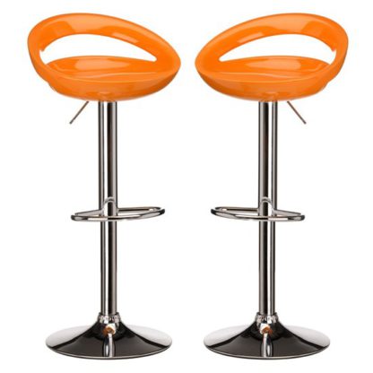 c30be9769adfa8eca407cbc0f565876dfe701a73cb4bb82a613c8ff6fe0eb9c2.jpg An Image of Secro Orange ABS Plastic Bar Stools In Pair