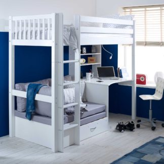 An Image of Ferdie Childrens Highsleeper Bed with Desk and Futon