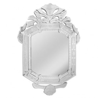An Image of Venetians Rectangular Wall Bedroom Mirror In Silver Frame
