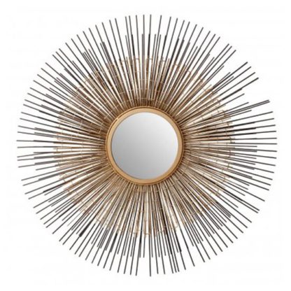 An Image of Templars Round Wall Bedroom Mirror In Bronze and Gold Frame