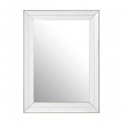 An Image of Susann Rectangular Wall Bedroom Mirror In Clear Frame