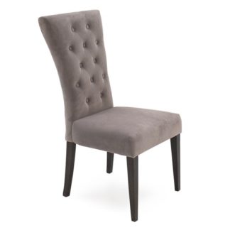 An Image of Pembroke Velvet Upholstered Dining Chair In Taupe