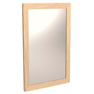 An Image of Carnial Wall Bedroom Mirror In Blond Solid Oak Frame