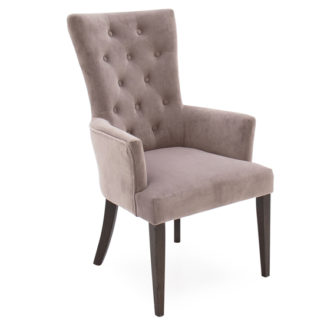 An Image of Pembroke Velvet Upholstered Armchair In Taupe