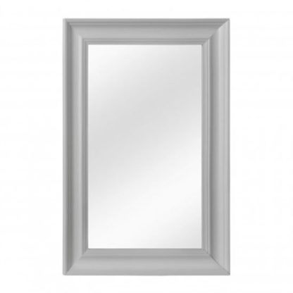 An Image of Urbana Wall Bedroom Mirror In Cool Matte Grey Frame