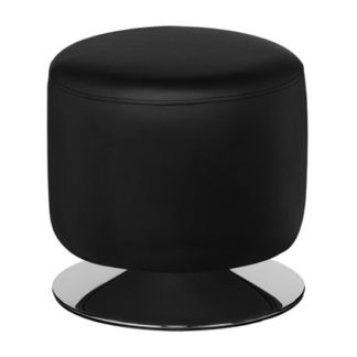 An Image of Ceko Faux Leather Cylinder Stool In Black