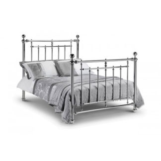 An Image of Express 150cm Metal Bed In Chrome Finish