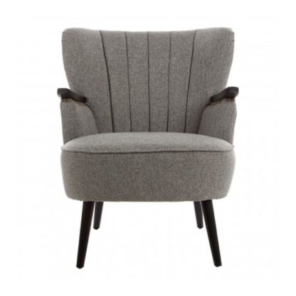 An Image of Hampro Fabric Upholstered Armchair In Grey