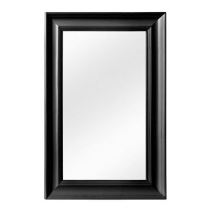 An Image of Urbana Wall Bedroom Mirror In Cool Matte Black Frame