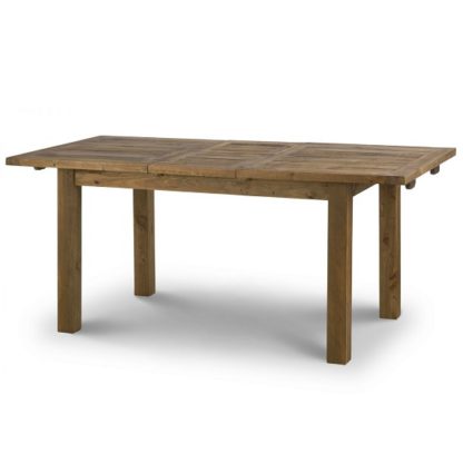 An Image of Alecia Wooden Extending Dining Table In Rough Sawn Pine
