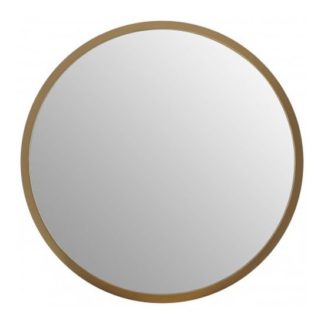 An Image of Athens Medium Round Wall Bedroom Mirror In Gold Frame