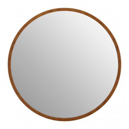 An Image of Siskin Round Wall Bedroom Mirror In Antique Gold Frame