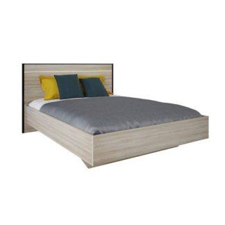 An Image of Estelle Wooden Double Bed In Shannon Oak With LED