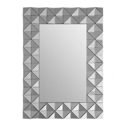An Image of Soma Rectangular Wall Bedroom Mirror In Smoked Silver Frame