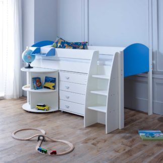 An Image of Eli D Childrens Midsleeper Bed with pull out Desk and Chest