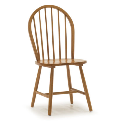 An Image of Windsor Wooden Dining Chair In Honey