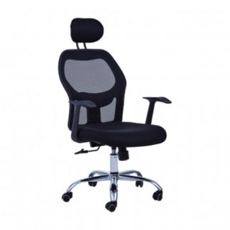An Image of Acona Rolling Home And Office Chair With Arms In Black