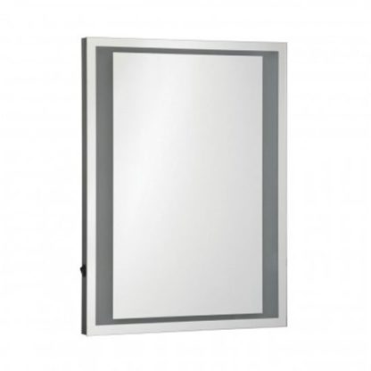 An Image of Oren LED Wall Bedroom Mirror In Silver Frame