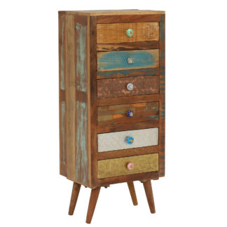 An Image of Little Tree Furniture Shimla Eclectic 6 Drawer Multi Chest