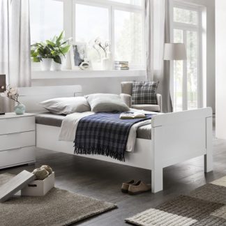 An Image of Newport Wooden Single Bed In Alpine White