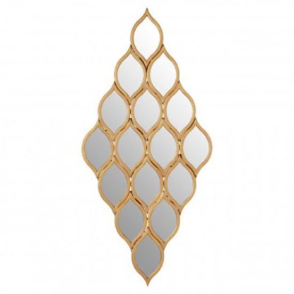 An Image of Zaria Multi Diamond Shape Wall Bedroom Mirror In Gold Frame