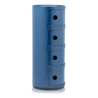 An Image of Kartell Componibili 4 Drawer Storage Unit, Blue