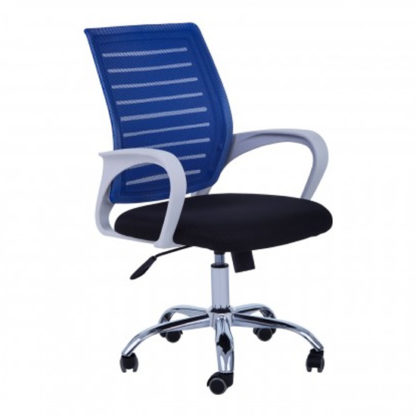 An Image of Bicot Home And Office Chair In Blue And White Armrests