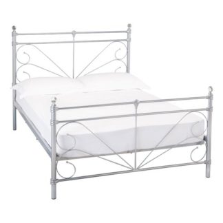 An Image of Sienna Metal Double Bed In Silver