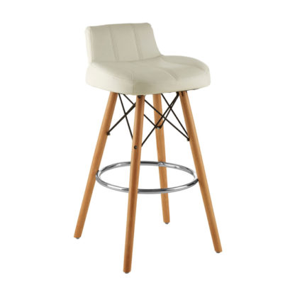 An Image of Porrima Faux Leather Effect Bar Stool In White