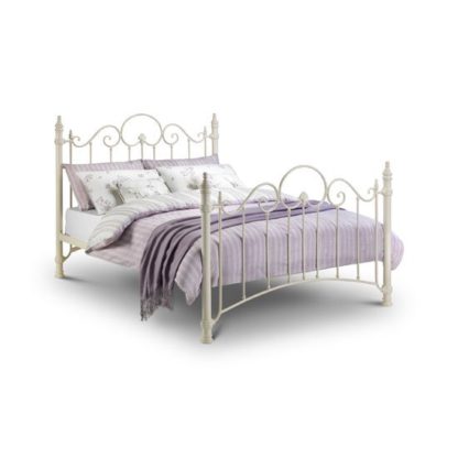 fad7e01bd80da9c88d51e3556492922466fe68822fb15c779a6cb7e85a576862.jpg An Image of Floren Metal Single Bed In Stone White Finish