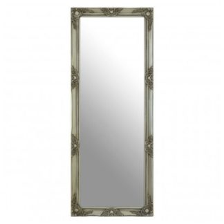An Image of Zelman Wall Bedroom Mirror In Antique Silver Frame