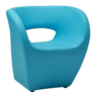 An Image of Alfro Faux Leather Effect Bedroom Chair In Blue