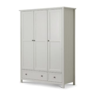 An Image of Maine Dove Grey 3 Door Wooden Combination Wardrobe