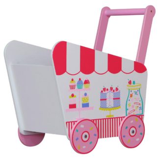 An Image of Patisserie Pink Wooden Children's Push Along