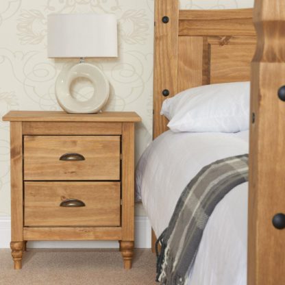 An Image of Pembroke Pine 2 Drawer Bedside Table