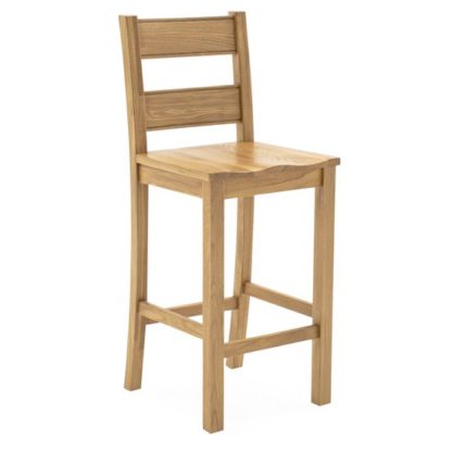An Image of Brex Wooden Bar Stool In Natural