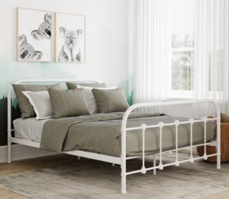 An Image of Orea White Metal Bed Frame Only - 4ft6 Double