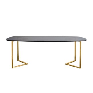 An Image of Chevron Brass Dining Table