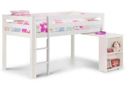 An Image of Wendy White Wooden Mid Sleeper Frame Only - 3ft Single