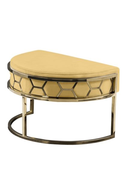 An Image of Alveare Footstool Brass -Ochre