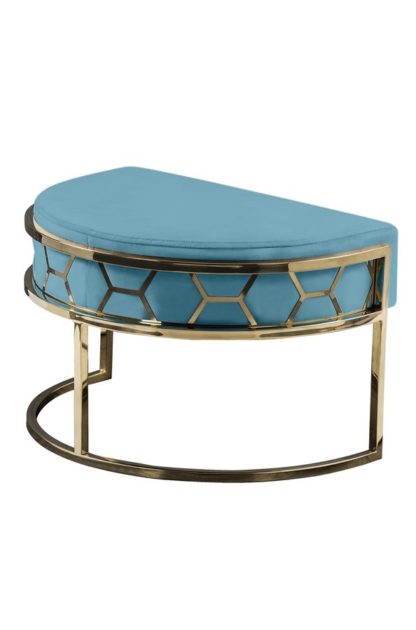 An Image of Alveare Footstool Brass -Teal