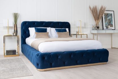 An Image of Frankfurt Storage Bed Royal Blue