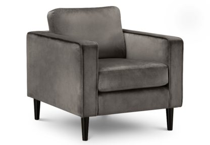 4ff61debb5ca355935980f6922aa6bba793573d60c95b7dd3a04222903614188.jpg An Image of Hayward Grey Velvet Fabric Chair